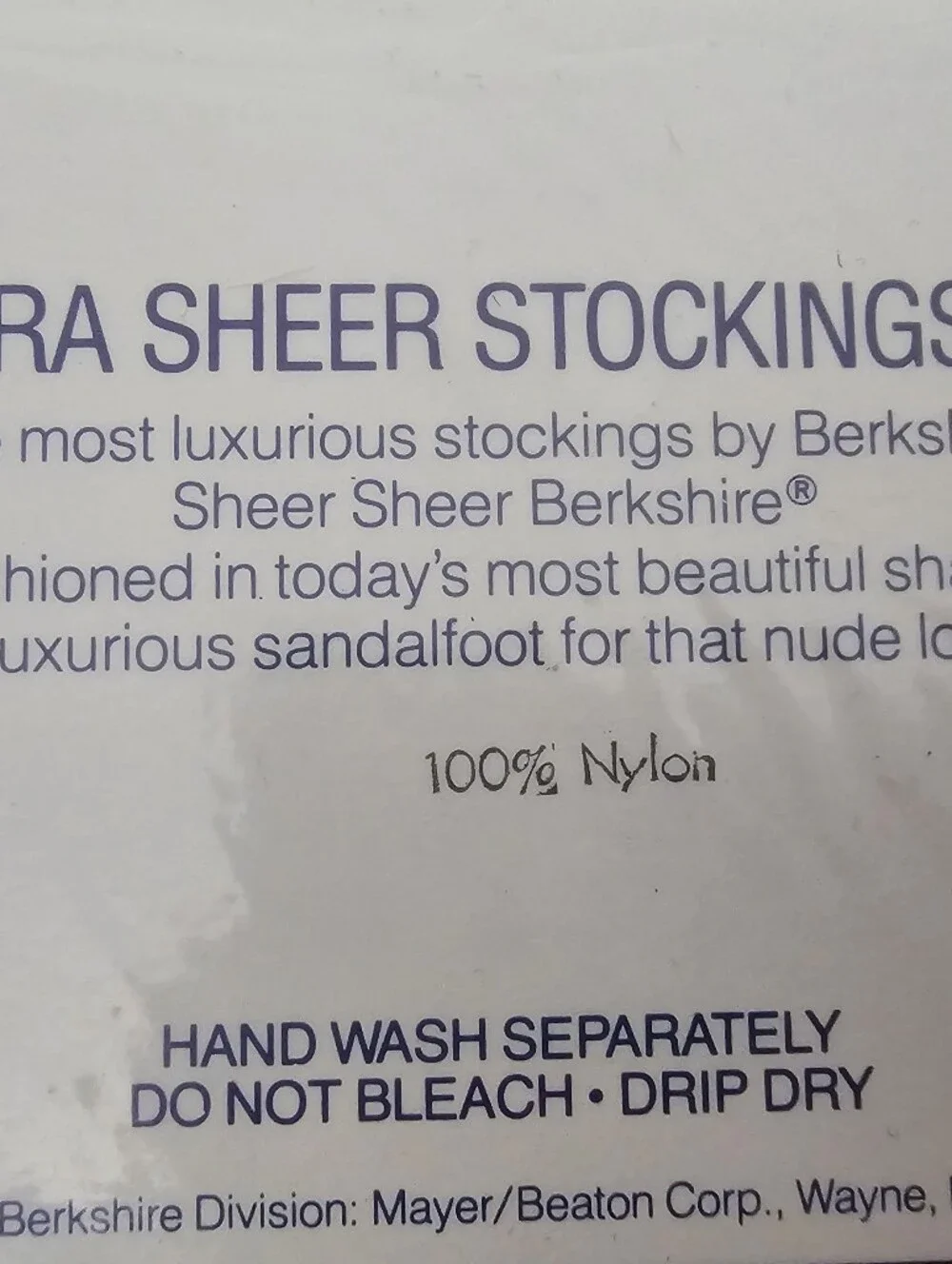 Vintage Berkshire Ultra Sheer Lace Top Stockings Black Medium NOS Hosiery 80s